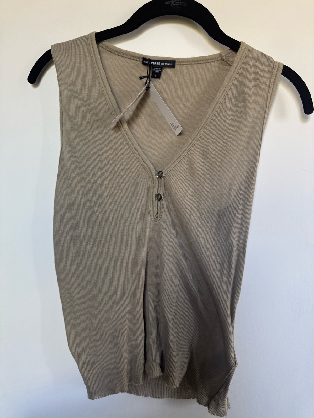 James Perse Cotton Cashmere Blend
Henley Tank - Overcast size 1 - Picture 2 of 4